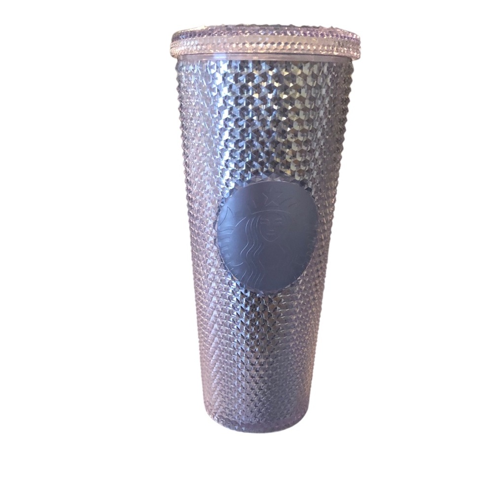 Starbucks Silver Platinum Tumbler with Textured Accents 24 fl oz no straw